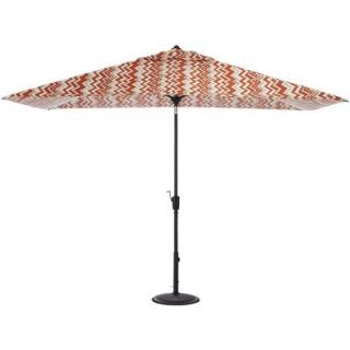 Home Decorators Collection 10 ft. Auto Tilt Patio Umbrella in Rizzy Rust Polyester with Black Frame 1549130170
