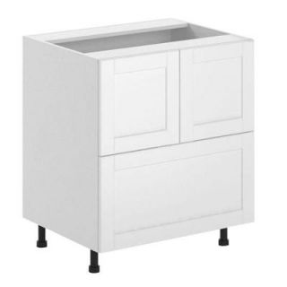 Fabritec 30x34.5x24.5 in. Amsterdam Deep Drawer Base Cabinet in White Melamine and Door in White BD1D30.W.AMSTE