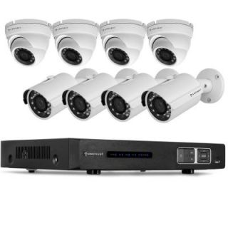Amcrest 720P Tribrid HDCVI 8CH 2TB DVR Security Camera System with 4 x 1MP Bullet Cameras and 4 x 1MP Dome Cameras   White AMDV7208M 4B4D W