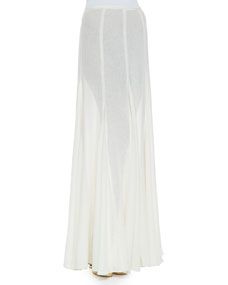 Michael Kors Semisheer Linen Maxi Skirt