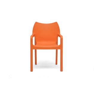 Baxton  Limerick Orange Plastic Stackable Modern Dining Chair  Set of
