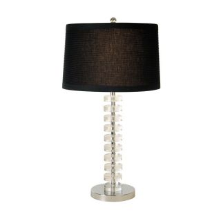 Trend Lighting 27 in Chrome Indoor Table Lamp with Fabric Shade