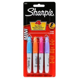 Sharpie Mini Permanent Marker, Fine, 4 markers   Office Supplies