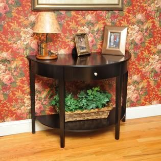 Bay Shore Collection  Large Half Moon/Round Hall Table with Drawer