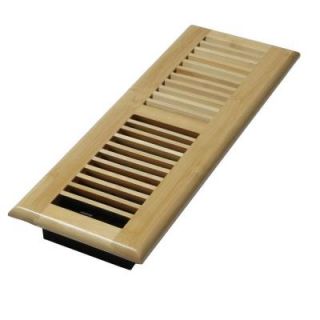 Decor Grates 4 in. x 14 in. Wood Natural Bamboo Louvered Design Floor Register WLBA414 N