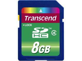 TS8GSDHC4 SECURE DIGITAL, 8GB SDHC CLASS 4 Transcend Secure Digital Card