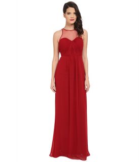 Faviana Chiffon Gown with Illusion Sweetheart Neckline/Rouched Bodice & Keyhole Back 7774 Ruby