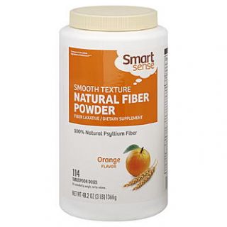 Smart Sense Fiber Laxative, Natural Fiber Powder, Orange, 114 doses