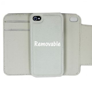 INSTEN White Premium Seek Leather Fabric Folio Wallet Phone Case Cover