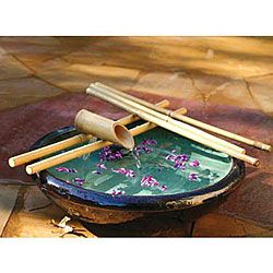 Five arm 12 inch Bamboo Water Spout and Pump Kit , Handmade in Vietnam
