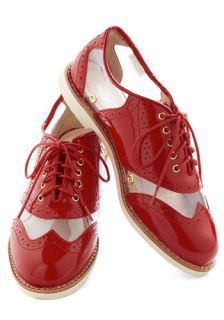 Rachel Antonoff for Bass New Orleans Attitude Shoe in Red  Mod Retro Vintage Flats