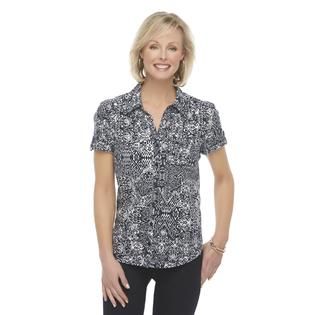 Erika Womens Camp Shirt   Tribal Print   Clothing, Shoes & Jewelry