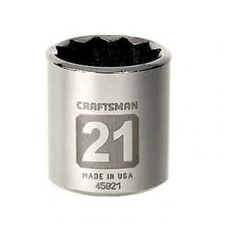 Craftsman 21mm Easy To Read Socket, 12 pt. STD, 3/8 in. drive