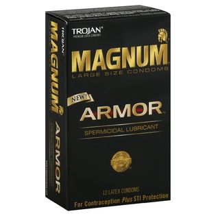 Trojan Magnum Armor Condoms, Premium Latex, Spermicidal Lubricant