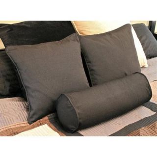 Blazing Needles 3 Piece Solid Package Indoor/Outdoor Throw and Bolster Pillow Set