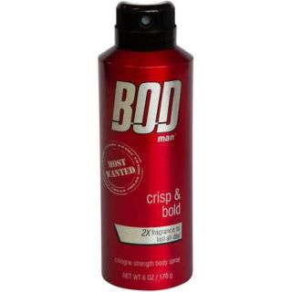 BOD Man Most Wanted Deodorant Body Spray, 6 oz