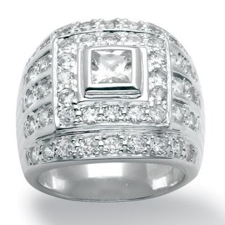 Palm Beach Jewelry Mens DiamonUltra and Trade Cubic Zirconia Sterling