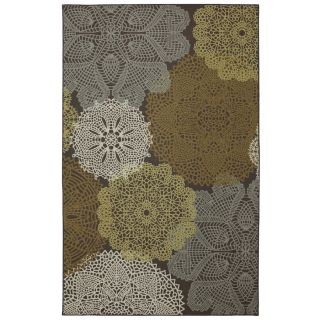 Mohawk Home Threaded Medallion Brown Rectangular Indoor Tufted Area Rug (Common 5 x 8; Actual 60 in W x 96 in L x 0.5 ft Dia)