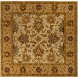 8' x 8' Valeria Kelp Brown and Tan Hand Tufted Wool Square Area Throw Rug