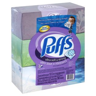 Puffs Facial Tissue, Non Lotion, White, 2 Ply, 3 boxes   Food