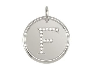 Diamond Initial Pendant in Silver, Letter F