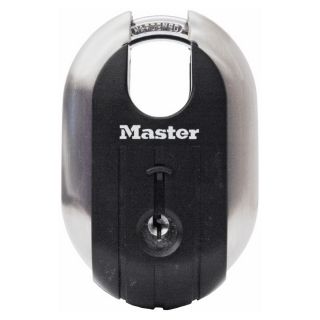 Master Lock 2.31 in Black Steel Keyed Padlock