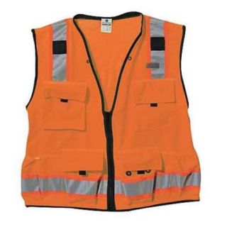 BRW SAFETY & SUPPLY S5001 XL High Visibility Vest, Class 2, XL, Orange