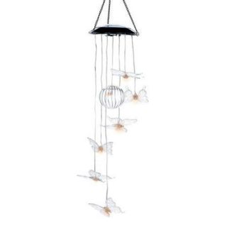 Zingz & Thingz Solar Glow Butterfly Mobile Wind Chime