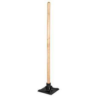 Ludell  8 in. x 8 in. Steel Tamper with 48 in. Ash Wood Handle