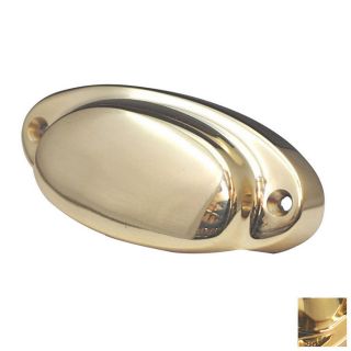 Cal Crystal 82mm Center to Center Polished Brass Vintage Cup Cabinet Pull
