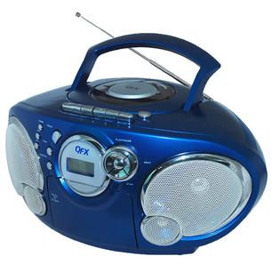 Quantum FX QFX AM/FM Stereo Cassette Radio CD//USB/SD/AUX IN Blue