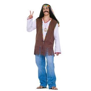 Male Hippie Vest Adult Halloween Costume   Seasonal   Halloween   Mens