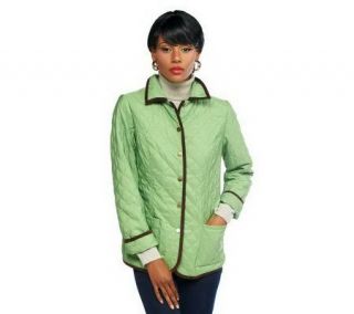 Joan Rivers Quilted Barn Jacket with Piping Detail   A237235 —