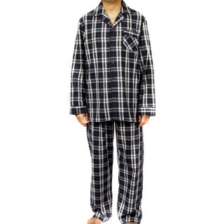 Leisureland Mens 100 percent Cotton Poplin Plaid Pajama Set