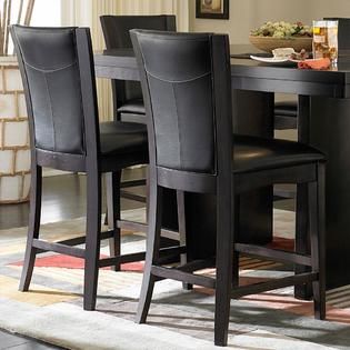 Oxford Creek  Dark Brown Faux Leather 24 inch Counter height Chairs