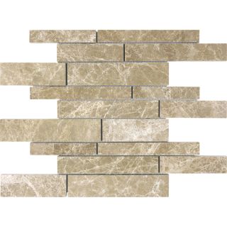Anatolia Tile Emperador Light Marble Linear Mosaic Marble Wall Tile (Common 12 in x 12 in; Actual 12 in x 12 in)
