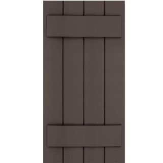 Winworks Wood Composite 15 in. x 30 in. Board & Batten Shutters Pair #641 Walnut 71530641