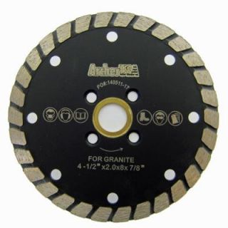 Archer USA 4.5 in. Wide Turbo Diamond Blade for Stone and Masonry Cutting HWTR045