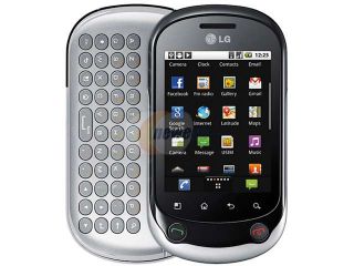 Open Box LG Optimus Chat C555 Under 1GB Black/Silver Unlocked GSM Android Slider Cell Phone 2.8"