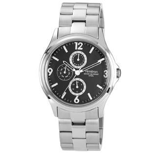 Armitron Men’s Silver Tone Band with Black Dial Watch   Jewelry