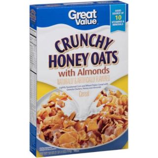 Great Value Crunchy Honey Oats Cereal With Almonds, 18 oz
