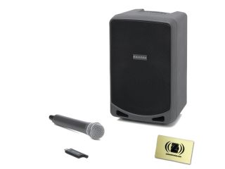 Samson SAXP106W Portable PA 6 100 watts with Bluetooth, Wireless HH mic (rechargable battery) and Polishing Cloth
