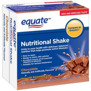 Equate Chocolate Nutritional Shake, 8 fl oz, 16 count