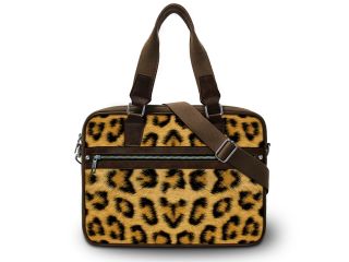Colorful Personal Style Canvas & Leather Briefcase/Shoulder Bag/Laptop Case Fit up to 15.6"   Leopard SA 691