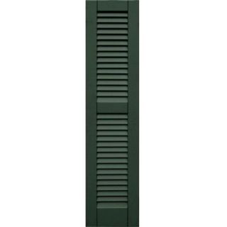 Wood Composite 12 in. x 51 in. Louvered Shutters Pair #656 Rookwood Dark Green 41251656