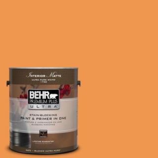BEHR Premium Plus Ultra 1 gal. #270B 6 Autumn Orange Flat/Matte Interior Paint 175301