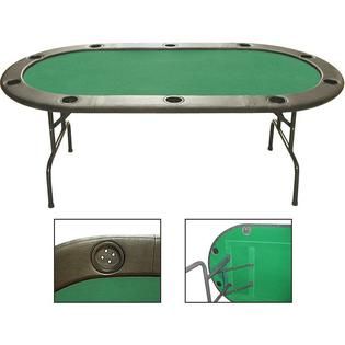 Trademark Poker  Full Size Texas Holdem Green Felt Poker Table 83 x 44