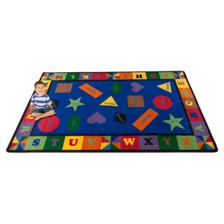 Know My Shapes Blue Area Rug