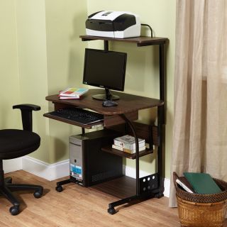 Simple Living Black Wood Corner Computer Desk with Drawer