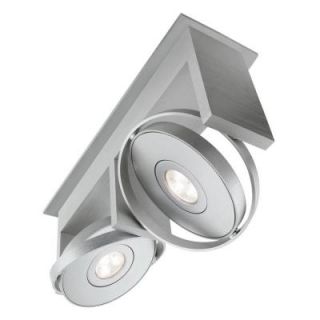 Philips Orbit 2 Light Integrated Semi Flush Brushed Nickel Ceiling LED Track Lighting Fixture 531524848